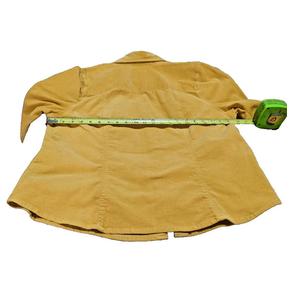CJ Banks Jacket Shirt Shacket Size 1X Gold Corduroy Long Sleeve Button Up - Picture 5 of 7